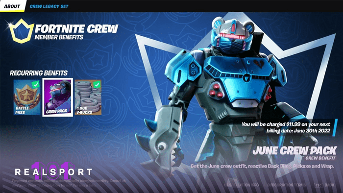 Il Fortnite Crew Pack di giugno include Mecha Strike Commander